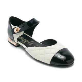 【Pineapple Outfitter】IDAHO 羊皮絎縫小香風平底鞋(白色)