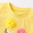 【時尚Baby】女童短袖T恤黃色大貓咪純棉T恤春夏上衣(女童短袖上衣 短袖T恤 春夏t恤)