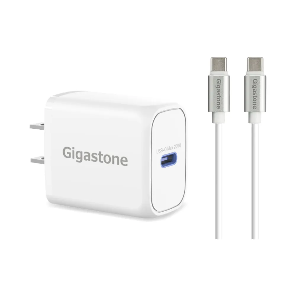 【GIGASTONE 立達】PD/QC3.0 33W快充充電器+60W C to C充電傳輸線(iPhone15/安卓/MacBook/Switch充電頭組)