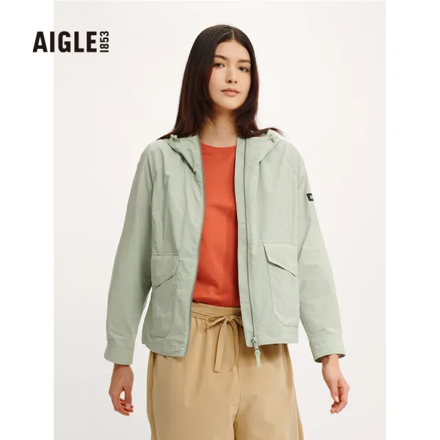 【AIGLE】女抗UV防潑外套AG-4P253A244 淺綠(女裝 抗UV外套 防潑水外套)