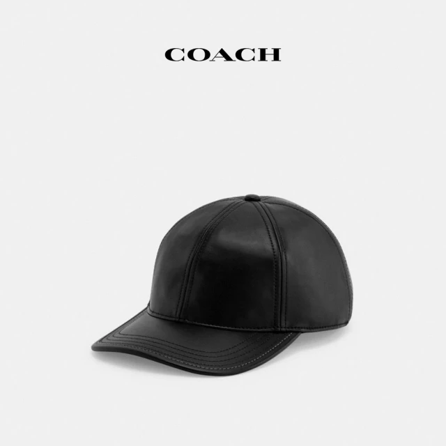 COACHCOACH 官方直營皮革棒球帽-黑色(CH794)