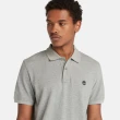 【Timberland】男款中灰色休閒短袖Polo衫(A62T5052)