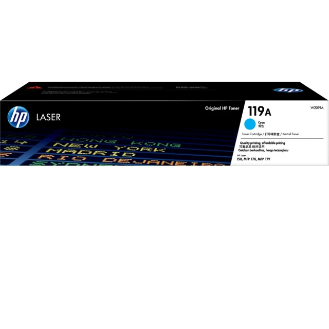 HP 惠普HP 惠普 119A 青色原廠雷射列印碳粉匣(W2091A)