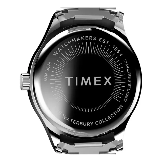 【TIMEX】天美時 Waterbury 34毫米經典不鏽鋼手錶 銀 TXTW2W40500