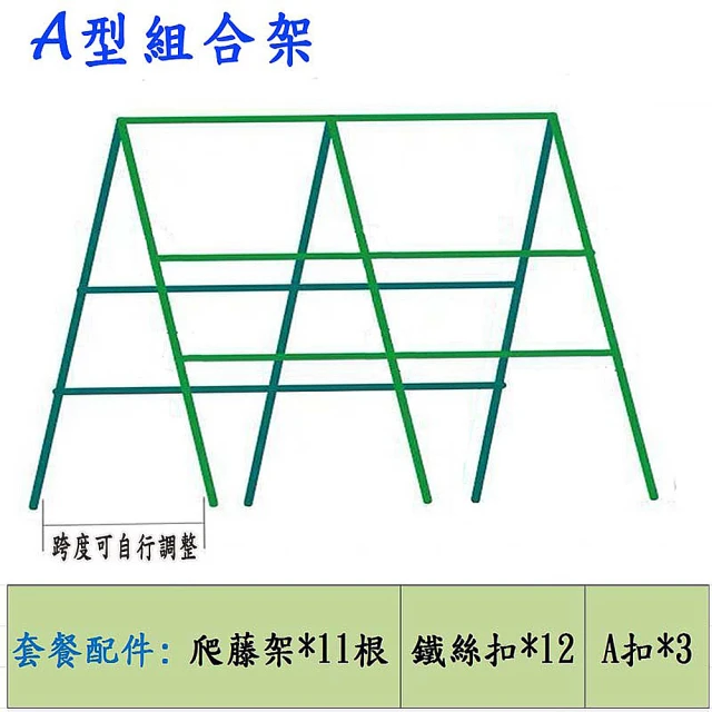 POKO 爬藤架 菜棚架 180公分高A型組合(管徑20mm 棚架 藤架 植物藤架 包塑鋼管 藤蔓架 綠竹鋼管)