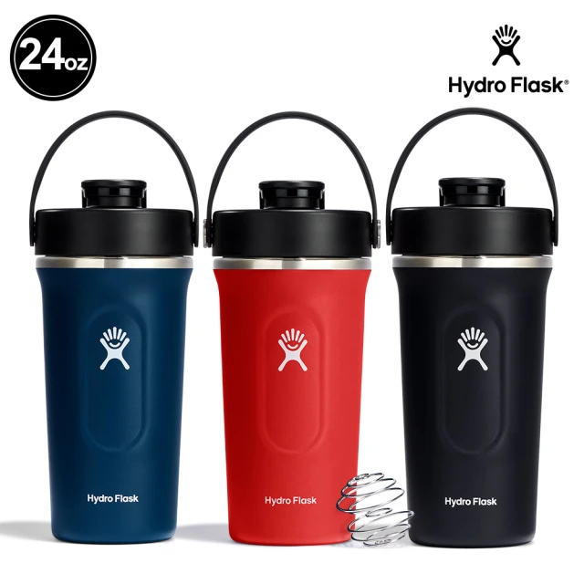 Hydro Flask 24oz/709ml 真空 保溫 搖搖杯 靛藍色 棗紅色(健身 蛋白飲 沖泡飲 攪拌杯 醫療級不鏽鋼球)