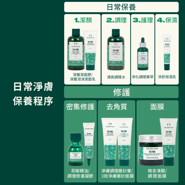 【THE BODY SHOP 美體小舖】茶樹淨膚深層泡沫潔面乳(125ML/抗痘/除痘)