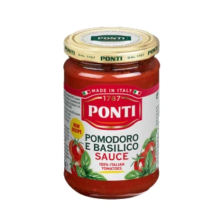 【PONTI】義大利 巴西里番茄紅醬 280g(義大利麵醬 紅醬 羅勒)