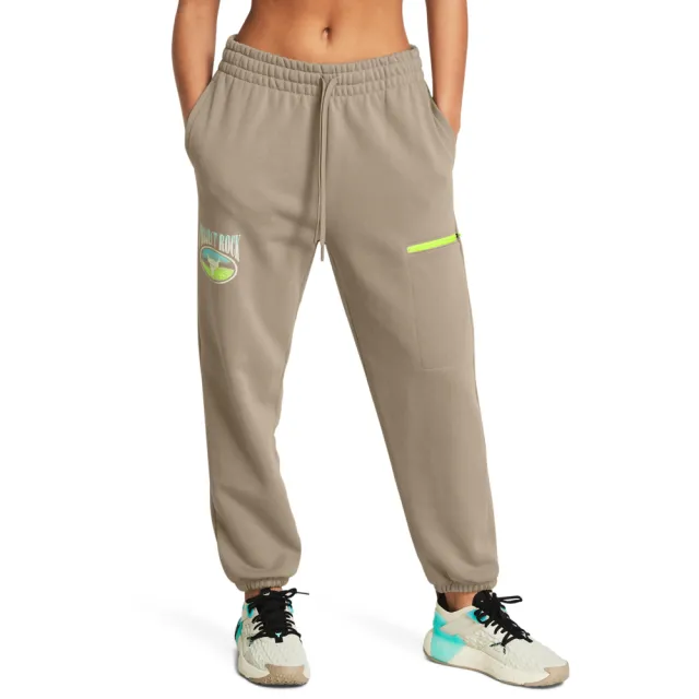 【UNDER ARMOUR】UA 女 Pjt Rock HW Terry 長褲_1383305-203(卡其色)