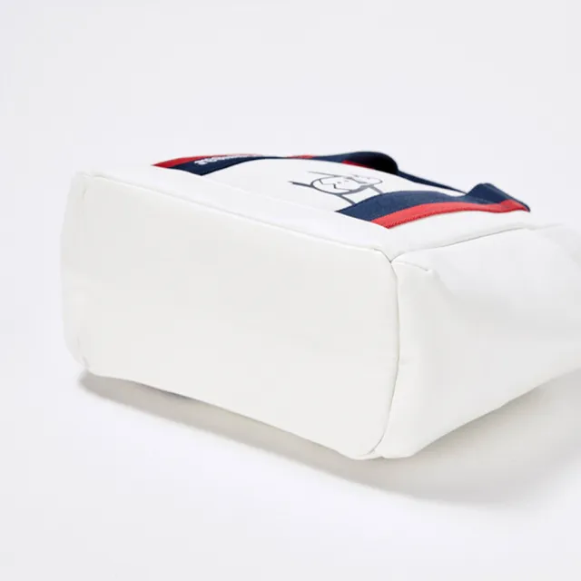 【Munsingwear】企鵝牌 白色手柄配色大企鵝印花多功能球車包/手提包 MGTJ0A45