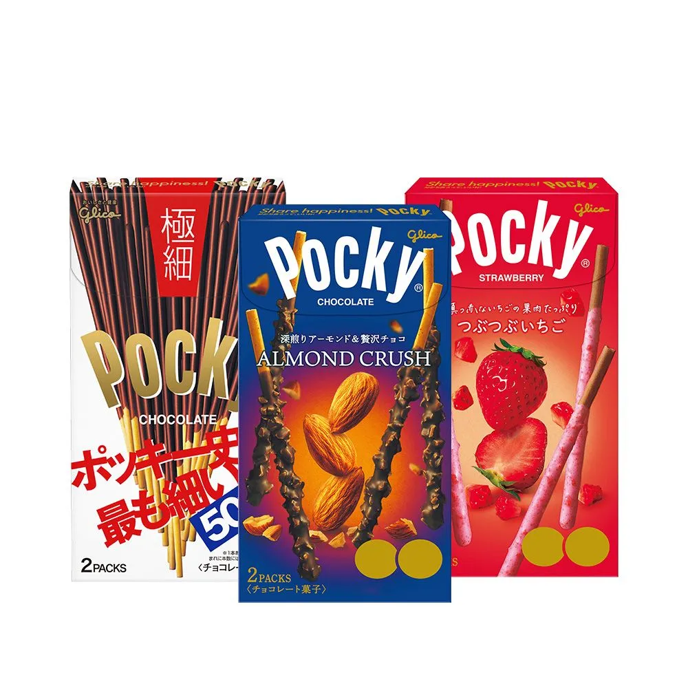 【Glico 格力高】Pocky巧克力棒(草莓粒粒/杏仁粒粒/極細/濃可可-廠商出貨)