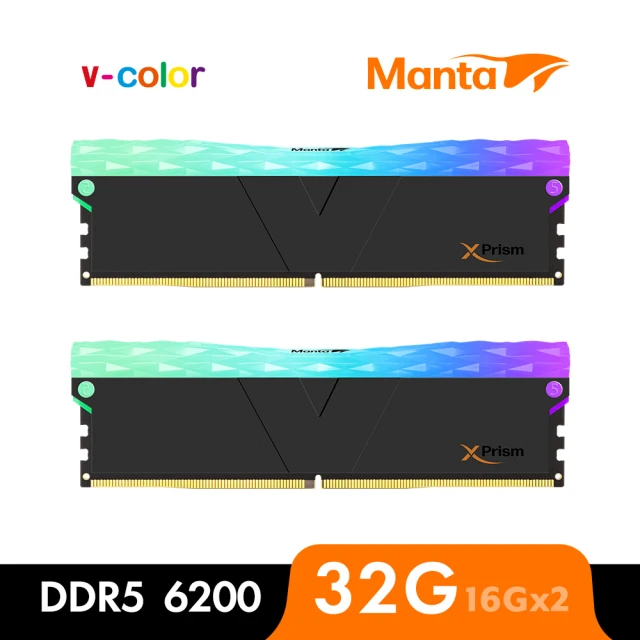 v-colorv-color MANTA XPRISM RGB DDR5 6200 32GB kit 16GBx2(桌上型超頻記憶體)
