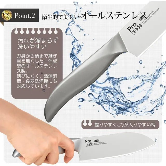 【台隆手創館】日本製下村工業 一體成形不鏽鋼三德刀16.5cm