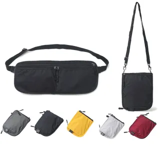 【PUSH!】買一送一 兩用貼身隱形防搶包防盜腰包護照包防漏潑水腰包斜背包挎包(防搶