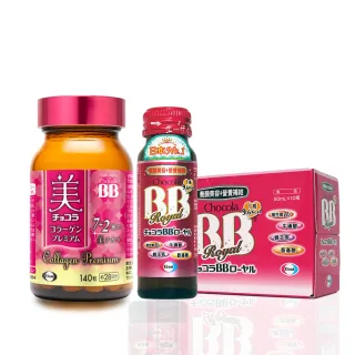 【Eisai 衛采】Chocola BB 極緻膠原錠140錠 x1瓶+蜂王飲10瓶 x1盒(全新7加2美容配方 添加乳酸菌及鐵)