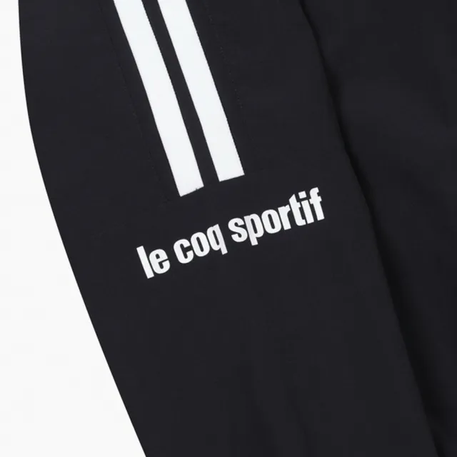 【LE COQ SPORTIF 公雞】運動基礎防風外套 男女款-黑色-LKT63563