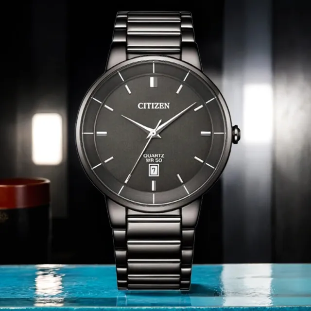 【CITIZEN 星辰】紳士日期手錶-40mm 送行動電源 開學(BI5127-51H)