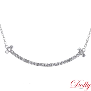 【DOLLY】0.35克拉 輕珠寶18K金鑽石微笑鍊(002)
