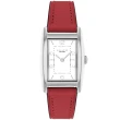 【COACH】官方授權經銷商 知性風采時尚腕錶-24mm/白面銀框紅皮帶(14504310)