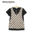 【Kinloch Anderson】格紋背心假兩件短袖上衣 金安德森女裝(KA0455311 藍/黑)