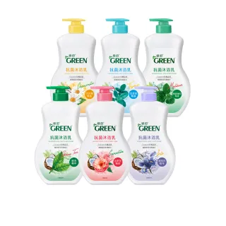 【Green 綠的】抗菌沐浴乳1000ml(綠茶/洋甘菊/百里香/山茶花/鳶尾花/檸檬香蜂草)