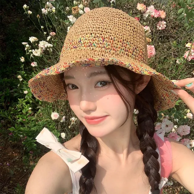 【SeasonsBikini】春夏百搭防曬編織草帽(草帽摺疊空頂)