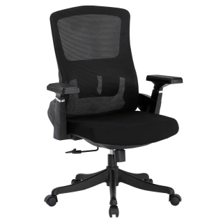 【Hampton 漢汀堡】維托黑色網布辦公椅-無頭枕(辦公椅/電腦椅/椅子/座椅/輪子)