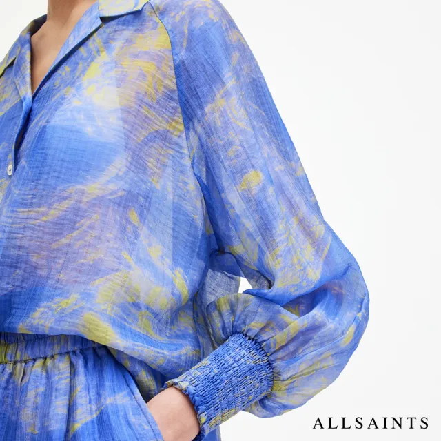 【ALLSAINTS】ISLA INSPIRAL 寬鬆輕盈微透膚印花襯衫 W018PA(寬鬆版型)