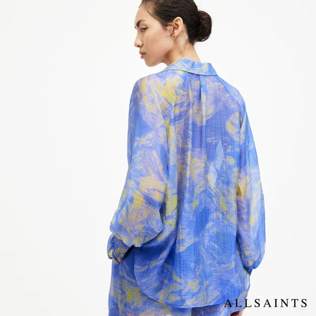 【ALLSAINTS】ISLA INSPIRAL 寬鬆輕盈微透膚印花襯衫 W018PA(寬鬆版型)