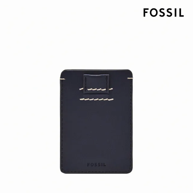 【FOSSIL 官方旗艦館】Westover 真皮直式卡夾-藍色 ML4585545(禮盒組附鐵盒)