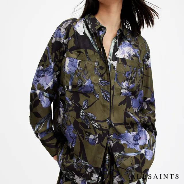 【ALLSAINTS】EVE BATU 人造絲寬鬆印花襯衫 W010PA(舒適版型)