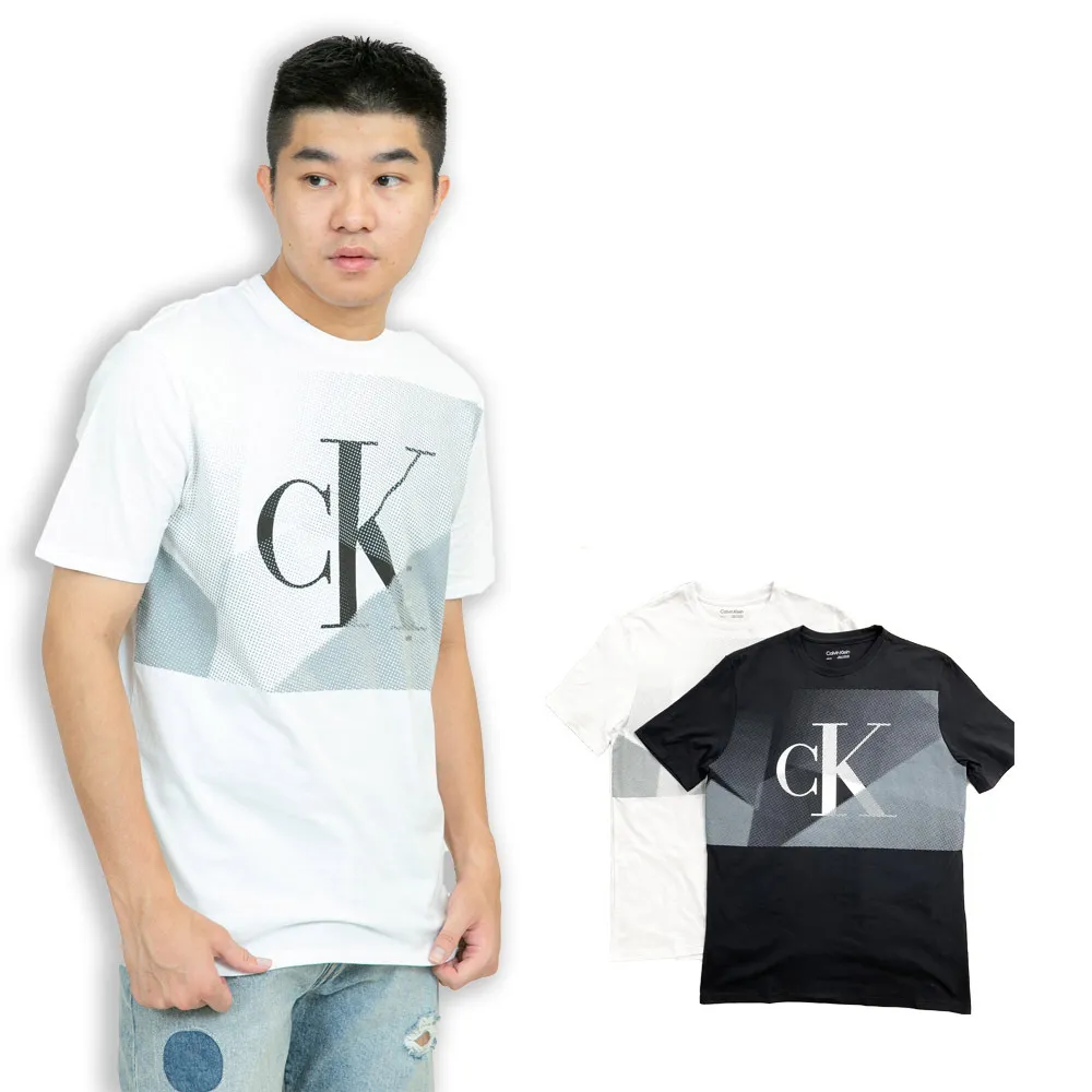 【Calvin Klein 凱文克萊】Calvin Klein 未來感 設計款 短T  T恤 短袖 大尺碼  CK 純棉 上衣(短袖 T恤)