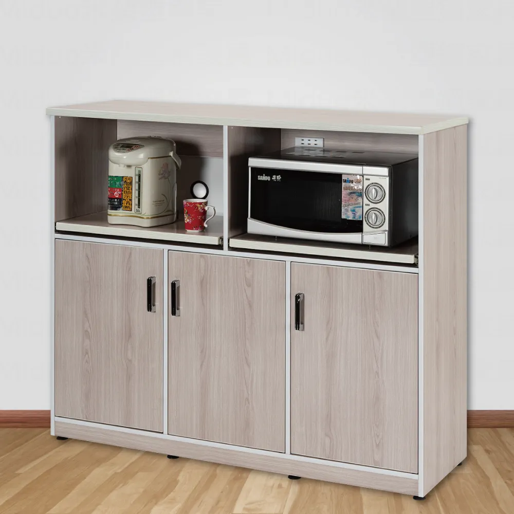 【Miduo 米朵塑鋼家具】4.2尺三門兩拉盤塑鋼電器櫃 塑鋼櫥櫃（附插座）