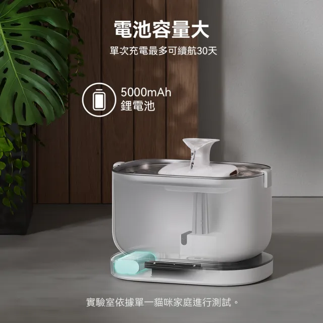 【PETLIBRO】清泉寵物飲水機 2.5L 充電款(雙電源供應 防咬安全設計 2.5L容量)