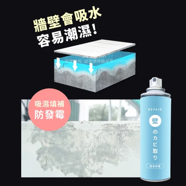 【寶媽咪】日本強效修復壁癌噴霧2入組(單瓶不用299/不泛黃/防水牆面修補)