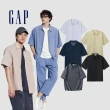 【GAP】男裝 Logo亞麻翻領短袖襯衫-多色可選(464288&461256&885844)