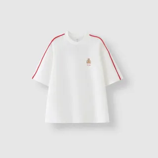 【GAP】男童裝 Logo小熊印花圓領短袖T恤-白色(466201)