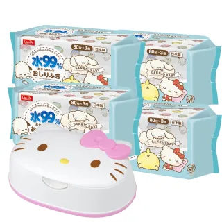 【LEC】日本純水三麗鷗濕紙巾箱購組(造型外盒4款可選擇+濕紙巾80抽x13包)