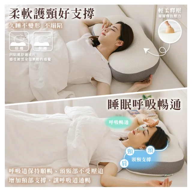 【Jindachi 金大器】買一送一 3D曲線天絲護頸減壓枕 釋壓承托 助眠枕 止鼾枕(記憶枕 慢回彈 支撐性 不落枕)