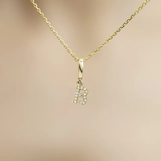 【Olivia Yao Jewellery】18K金 鑽石字母B 吊墜(HAUTE Collection/送禮/客製化)