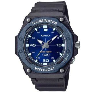 【CASIO 卡西歐】卡西歐運動指針膠帶錶-藍色(MW-620H-2A 台灣公司貨)