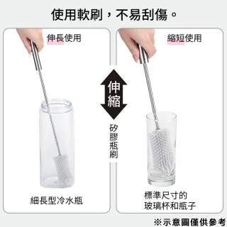 【NITORI 宜得利家居】可伸縮矽膠瓶刷 GY(矽膠瓶刷 矽膠 瓶刷)