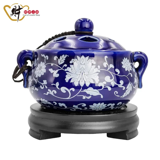 【財神小舖】電子薰香爐 雙耳景泰藍(可定時 一爐多用 手工陶瓷 開運 招財 淨化空間 拜拜香)