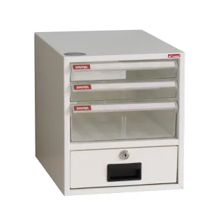 樹德櫃鋼鈑A4資料櫃4格抽屜鋼製可鎖抽屜文件櫃A4-104K