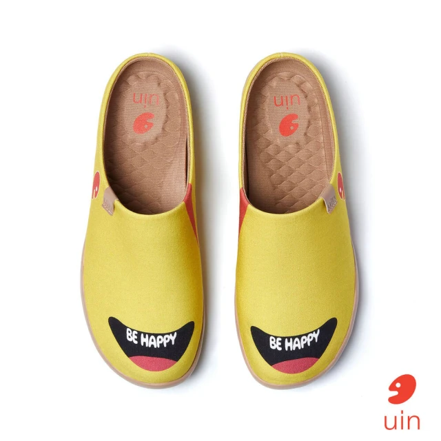 uin 西班牙原創設計 女鞋 半包鞋 半拖鞋 保持開心3彩繪休閒鞋W1221591(彩繪)