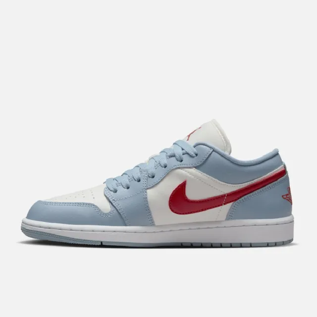 【NIKE 耐吉】WMNS AIR JORDAN 1 LOW 女男鞋 休閒鞋 AJ1 白藍紅(DC0774164)