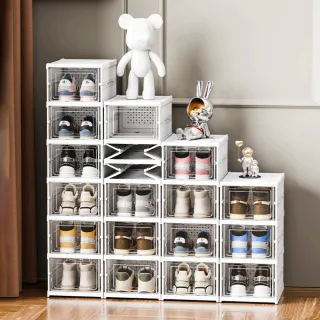 ONE HOUSE 90L喬斯免組裝折疊鞋盒-正開款6層X2入組(鞋盒 收納盒 收納櫃 免安裝 鞋架 鞋櫃)