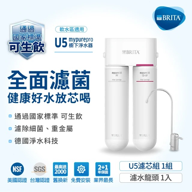 德國BRITA官方 mypure A1長效型櫥下濾水系統+A