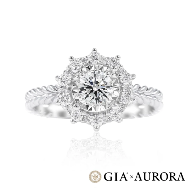 AURORA 歐羅拉 GIA 30分F color八心八箭天然真鑽18K金鑽戒女戒婚戒 相伴