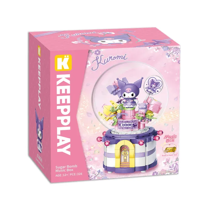 【Qman 啟蒙積木】KEEPPLAY 三麗鷗 酷洛米的甜心城堡音樂盒(DIY)